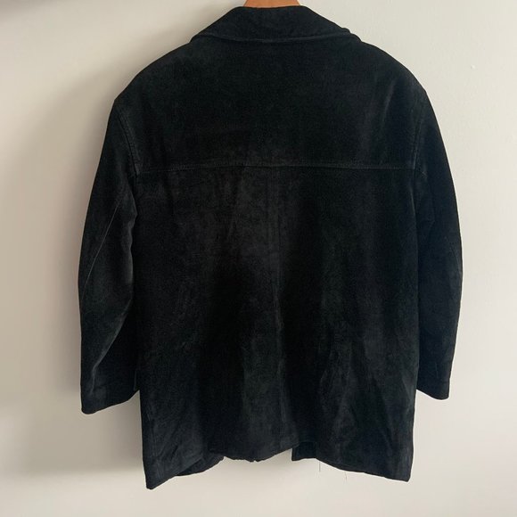Lined Genuine Real Suede Oversized 90s Y2K Grunge Jacket Coat - Picture 2 of 3